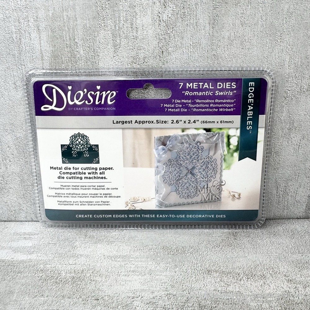 Crafter's Companion Die'sire Edge'ables Romantic Swirls 7 Metal Cutting Dies